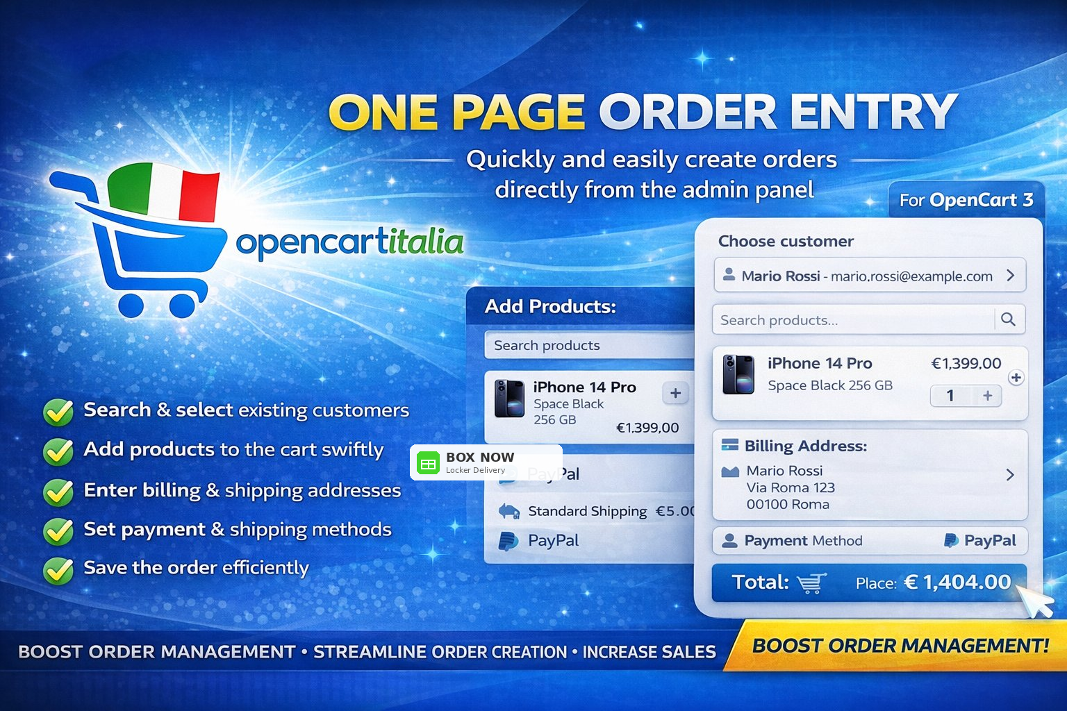 Opencart 3.x One Page Order Entry