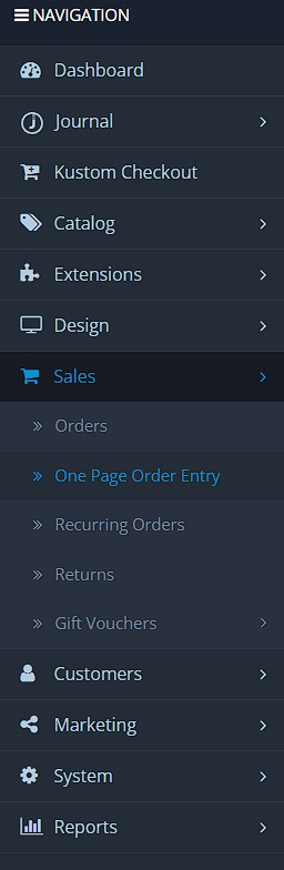 Opencart 3.x One Page Order Entry