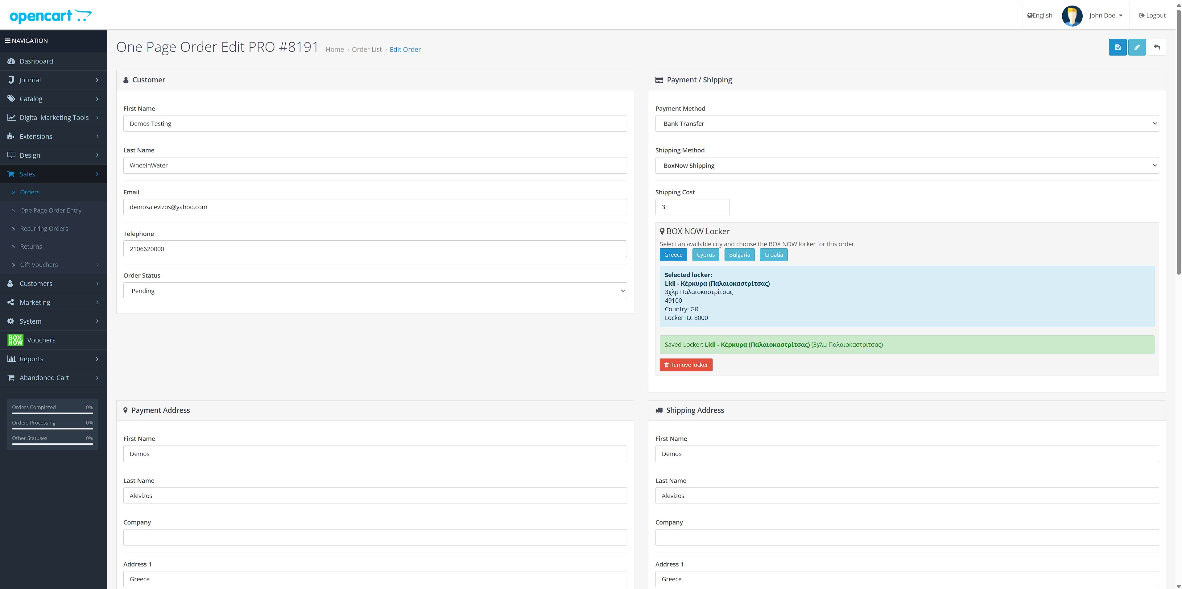 One Page Order Edit PRO – Advanced Admin Order Editor for OpenCart 3