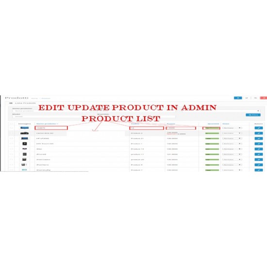 Edit Update Product In Admin Product List Moduli Opencart Varie