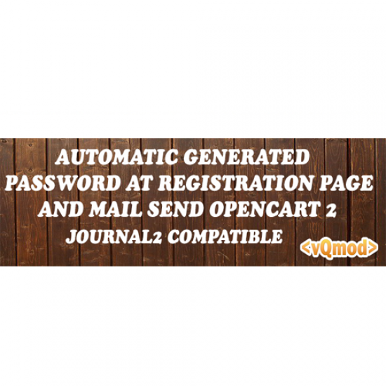 Automatic generated password at registration page and mails send OPENCART 2 Moduli Opencart Varie