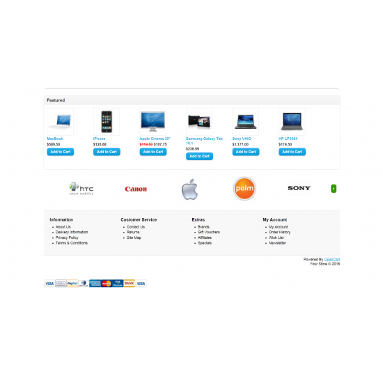 Payments Icons On Home Page Footer Opencart 1.5 Moduli Opencart Varie